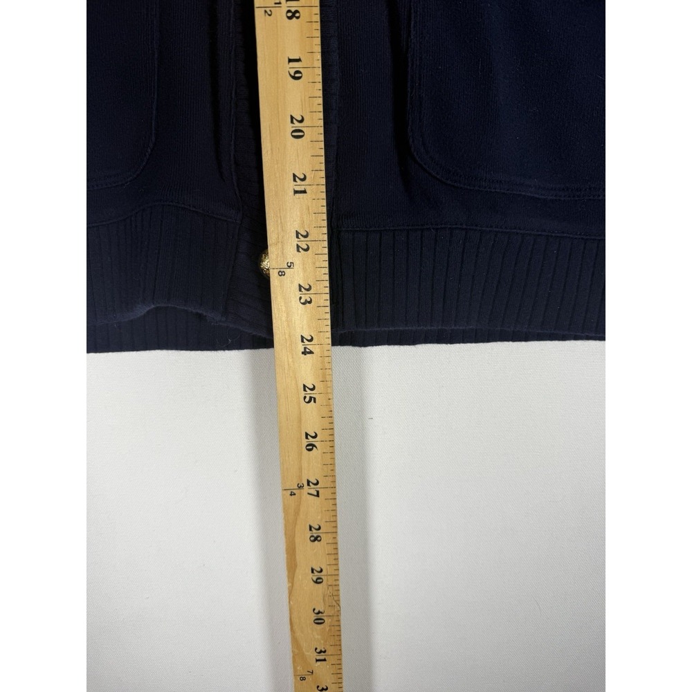 Lauren Ralph Lauren Cardigan Sweater Women's Petite Small Navy Gold Crest Button - Picture 6 of 6